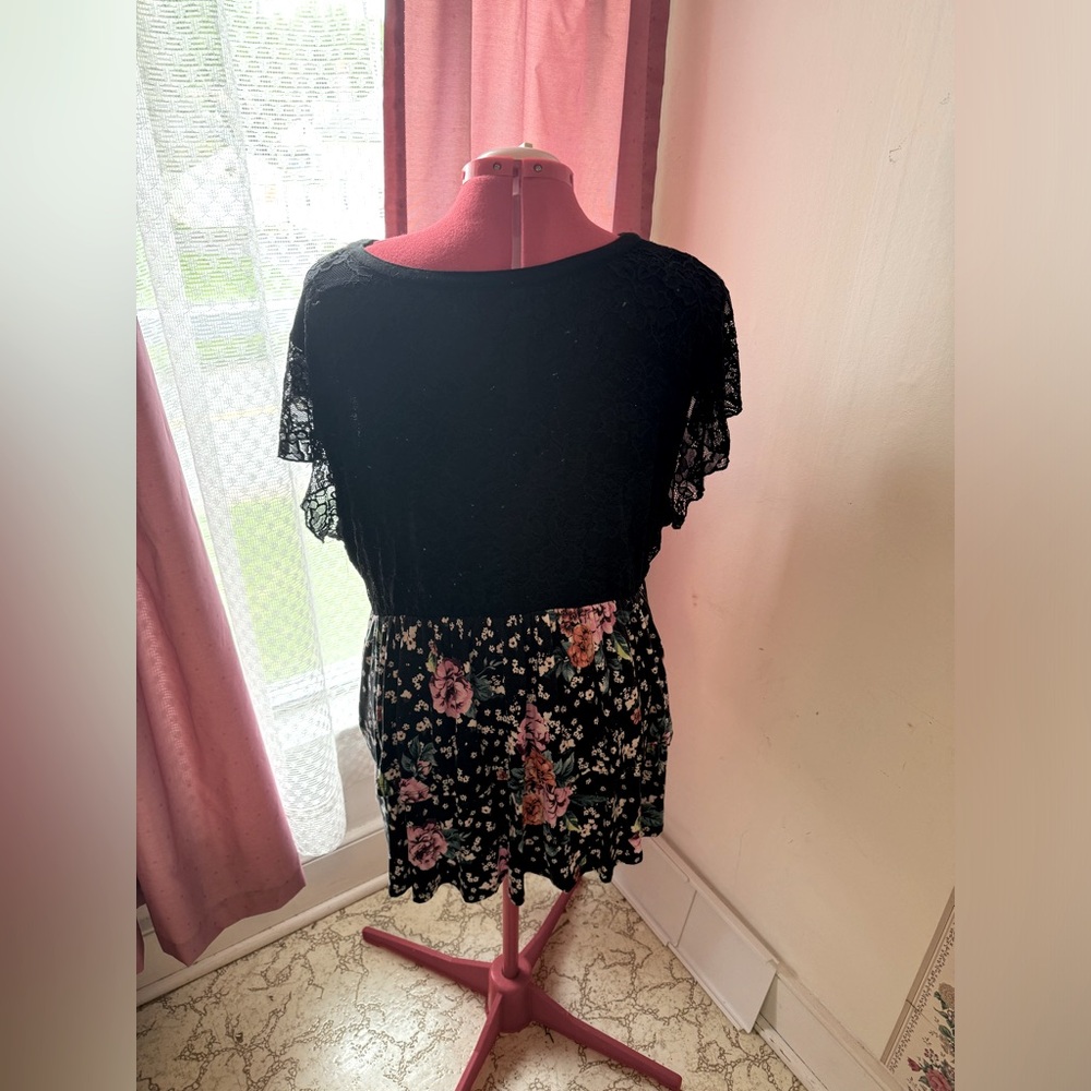 Black Floral Blouse